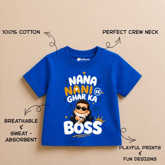 Nana Nani Ke Ghar Ka Boss | Kids Tshirt