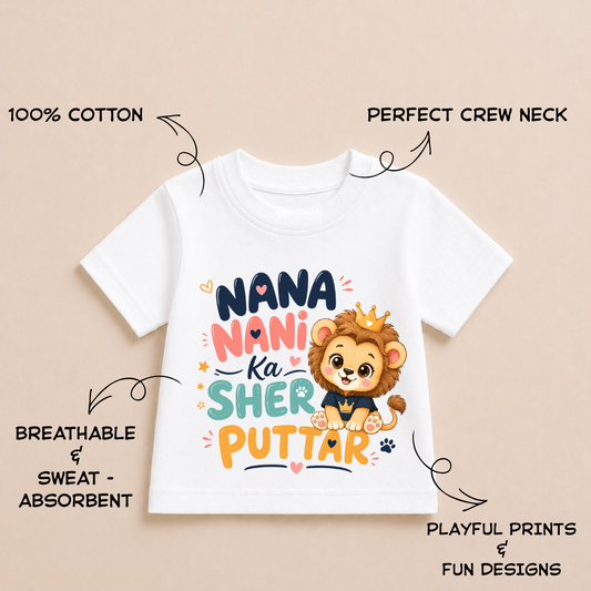 Nana Nani Ka Sher Puttar | Kids Tshirt