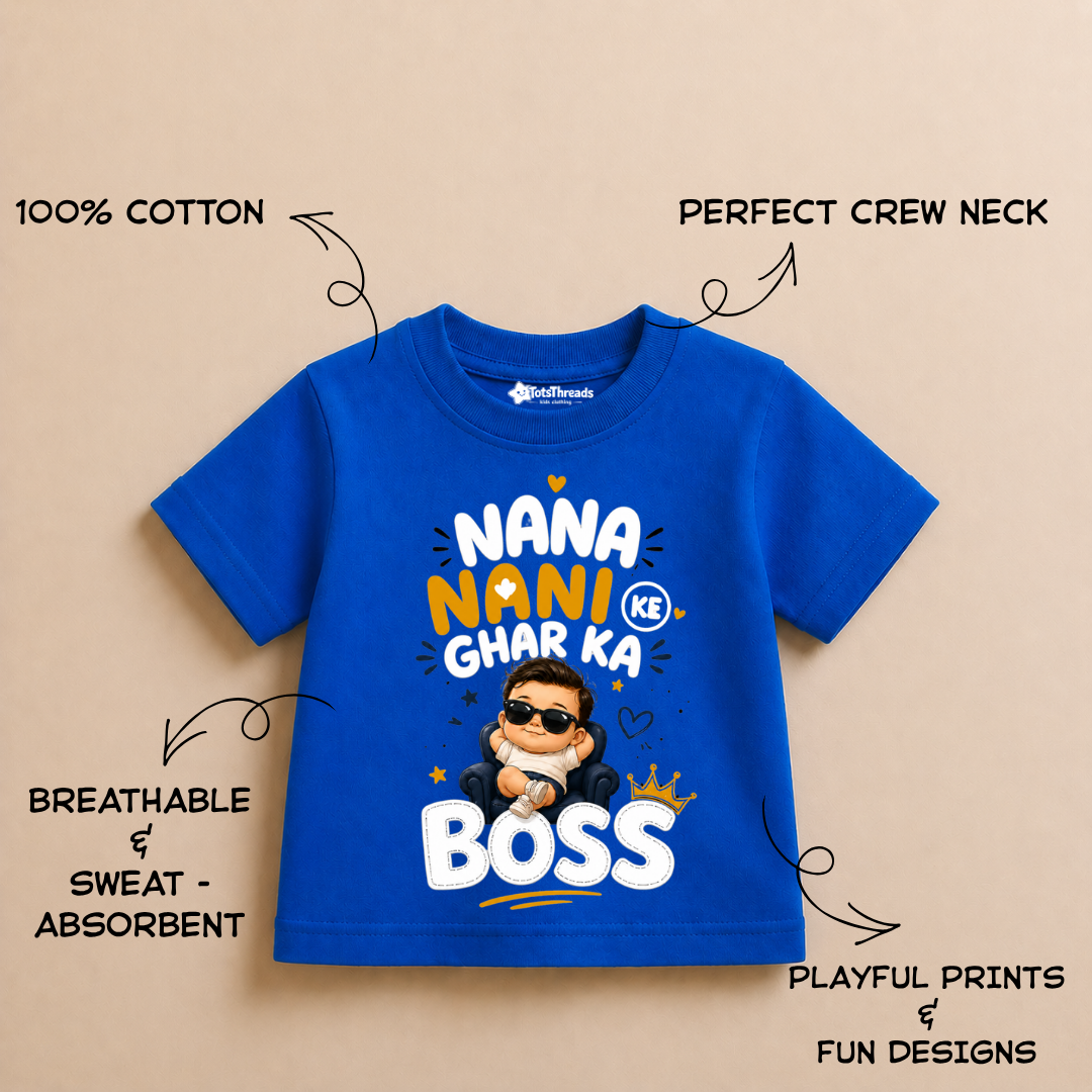 Nana Nani Ke Ghar Ka Boss | Kids Tshirt